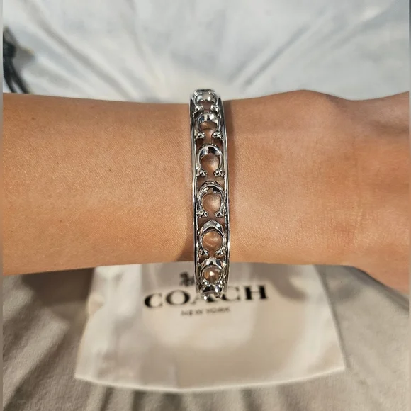 Coach Silver Braided Bangle - Picture 1 of 6